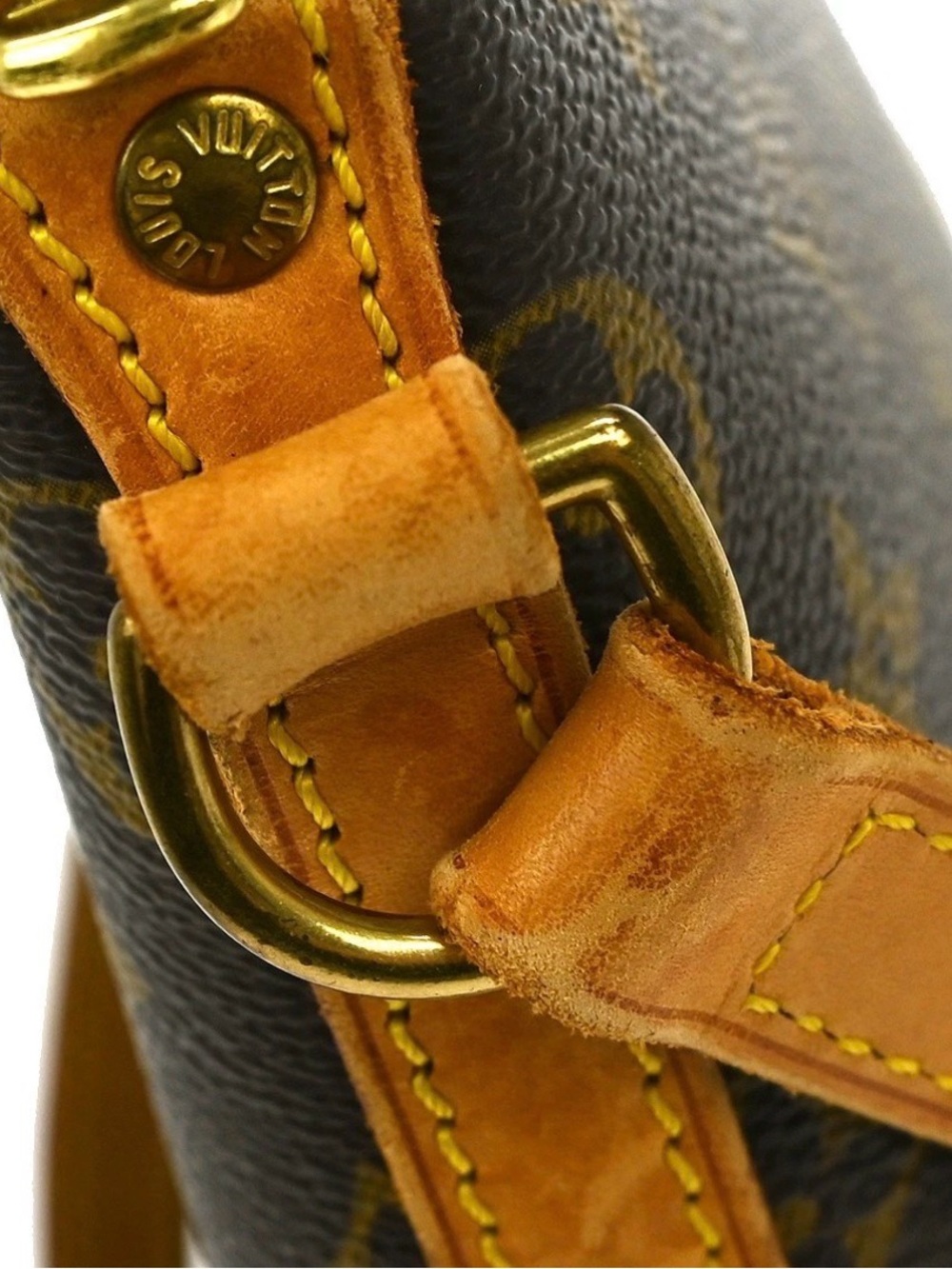 💯 Authentic Louis Vuitton Monogram Crossbody DROUOT with Tan Vachetta Strap - Picture 4 of 10